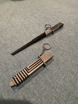 Darksaber Keychain (Retractable) 3d model