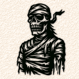 undead mummy zombie haunted halloween wall art home decor 3d model