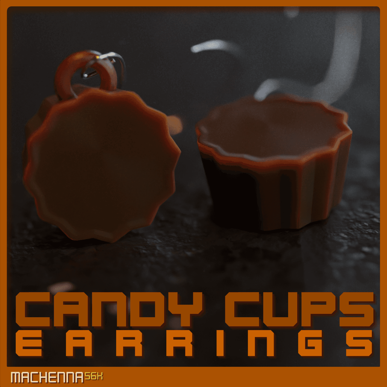 Candy Cup Earrings 3d model