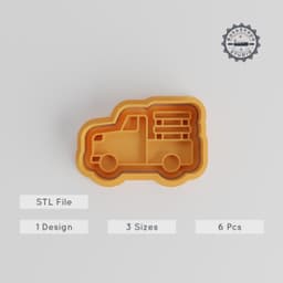 Farmer Truck Shape Cutter & Stamp Set, Agriculture Vehicle Cookie & Fondant Decoration, 6 Pieces, Small, Medium, Large PRODUCT_3217 3d model