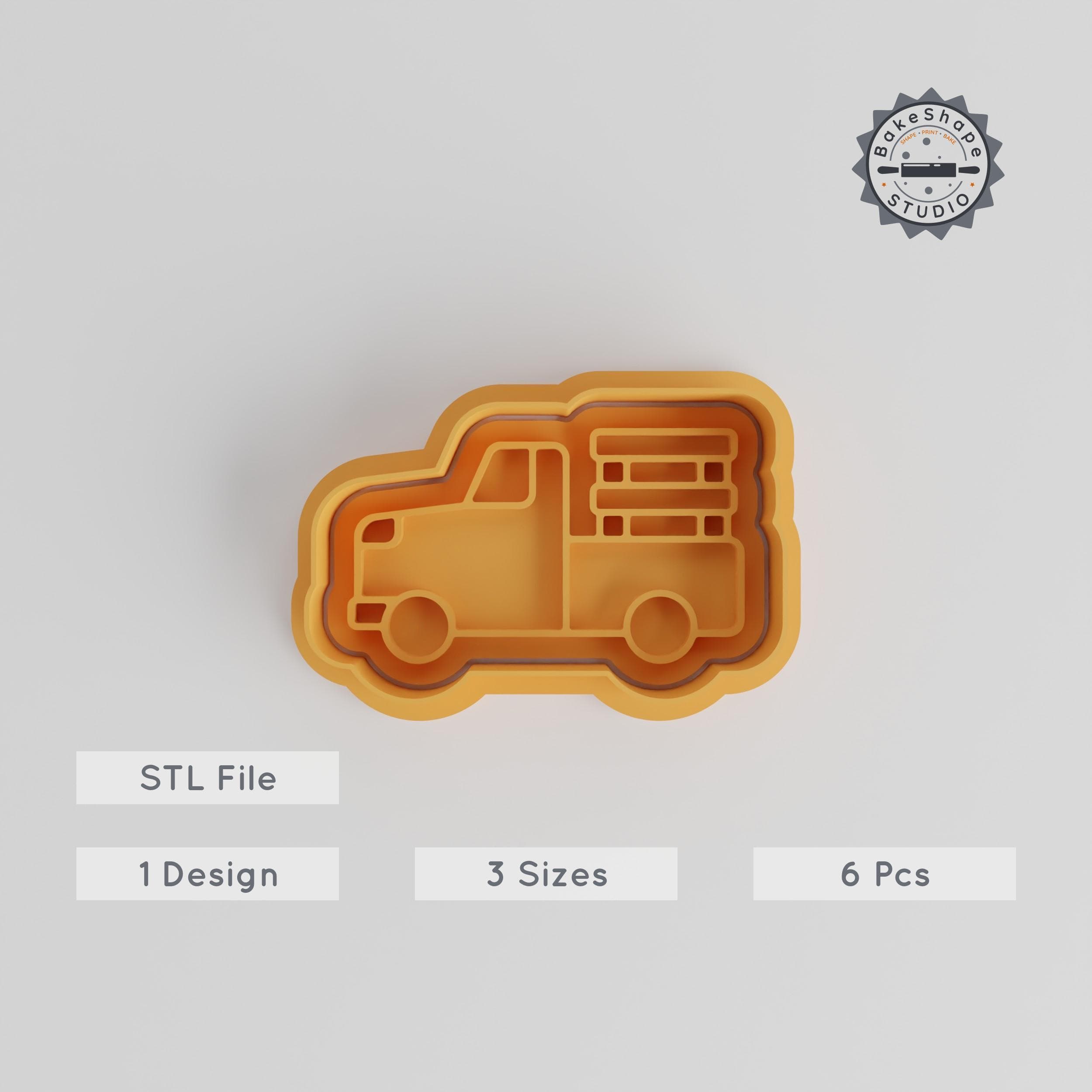 Farmer Truck Shape Cutter & Stamp Set, Agriculture Vehicle Cookie & Fondant Decoration, 6 Pieces, Small, Medium, Large PRODUCT_3217 3d model