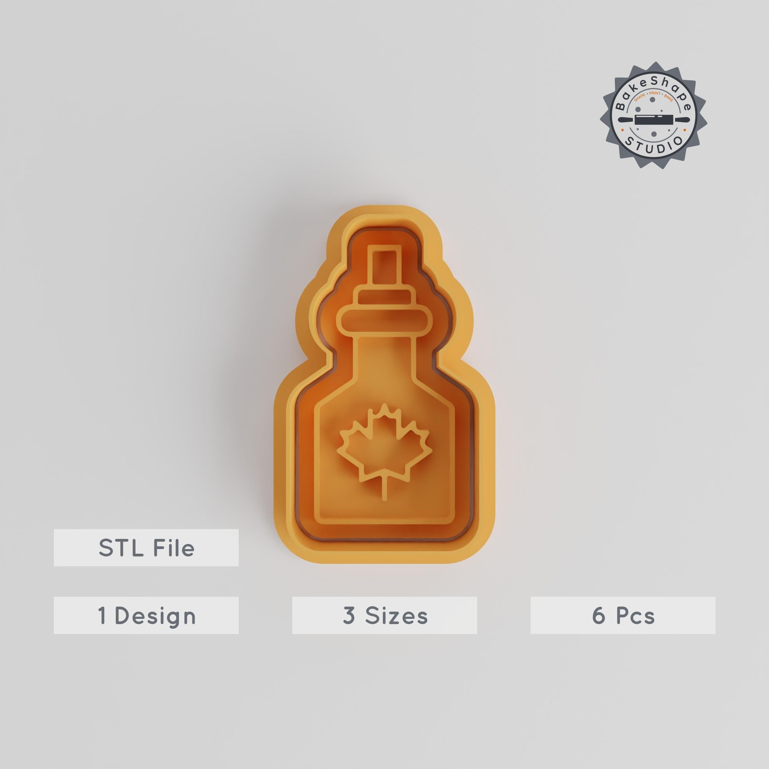 Perfume Bottle Shape Cookie Cutter & Stamp Set, Fragrant Theme, Sizes S/M/L, 6 Piece Collection for Fondant & Baking PRODUCT_5489 3d model