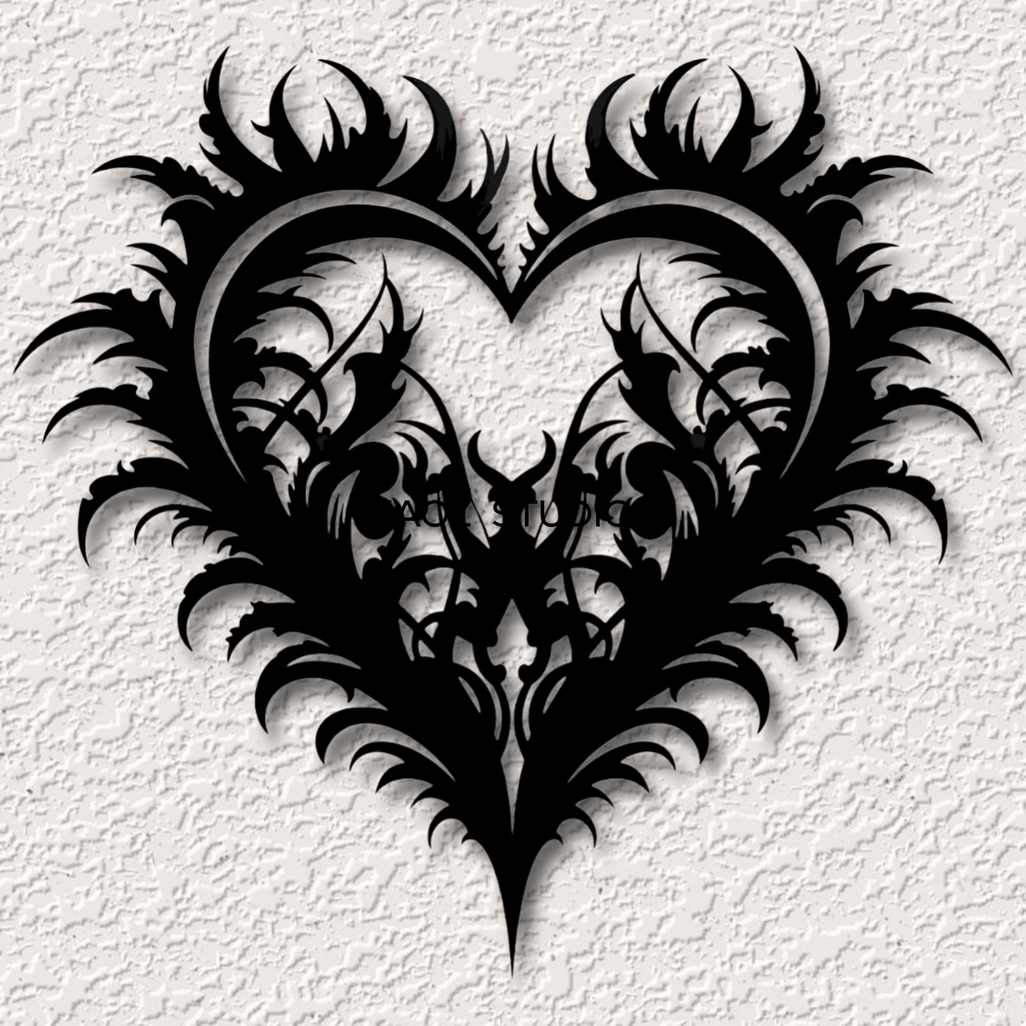 gothic heart wall art goth wall decor valentines day decoration 3d model