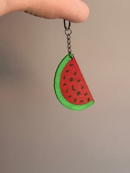 Cute watermelon keychain 3d model