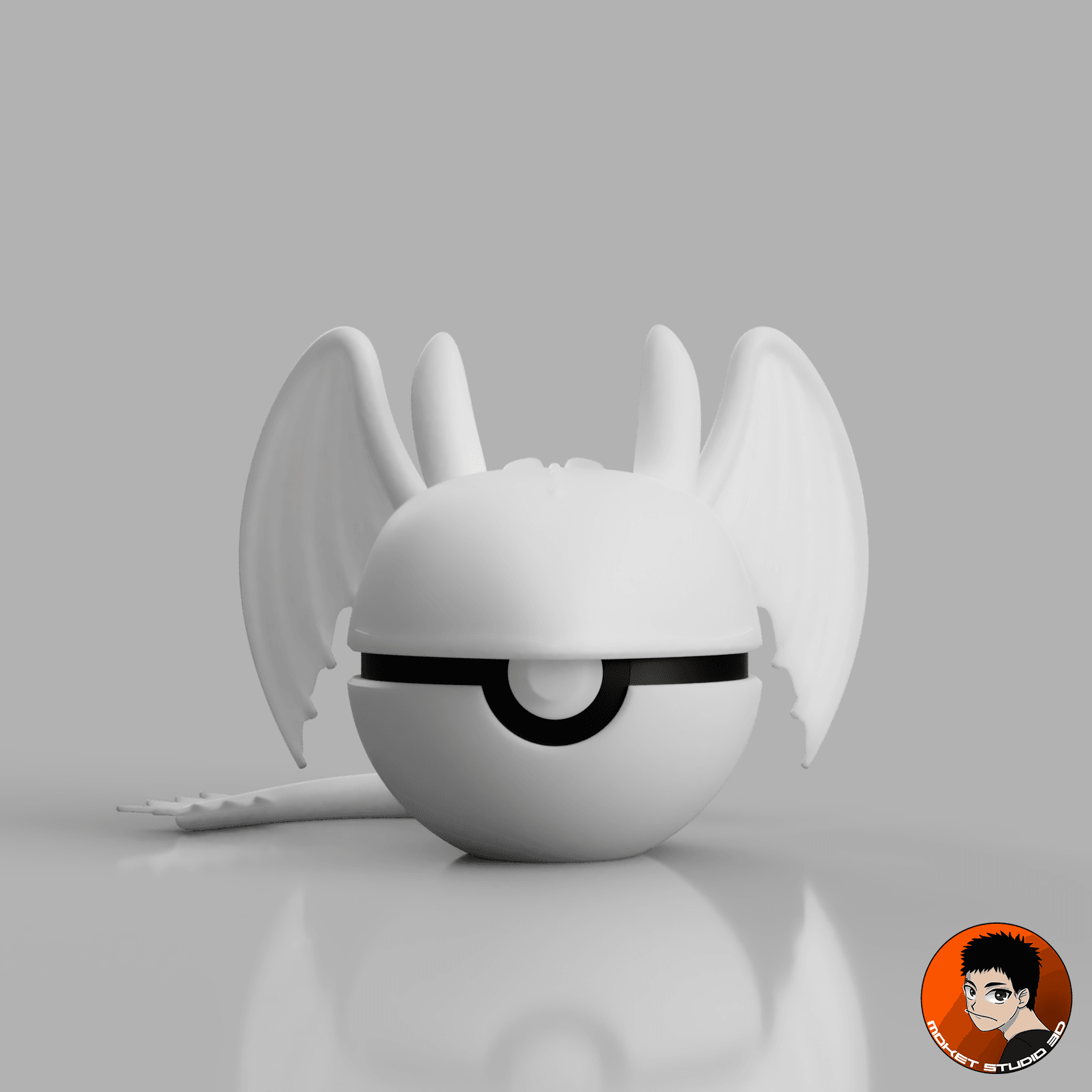 How to train your dragon - Light Fury Pokeball 3d model