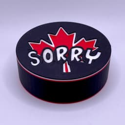 Hockey Puck "Sorry" Canadian Version 3d model