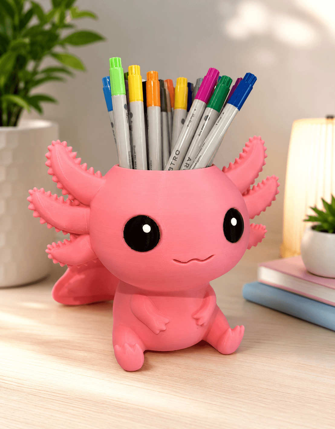 Cute Axolotl planter w/drain hole 3d model
