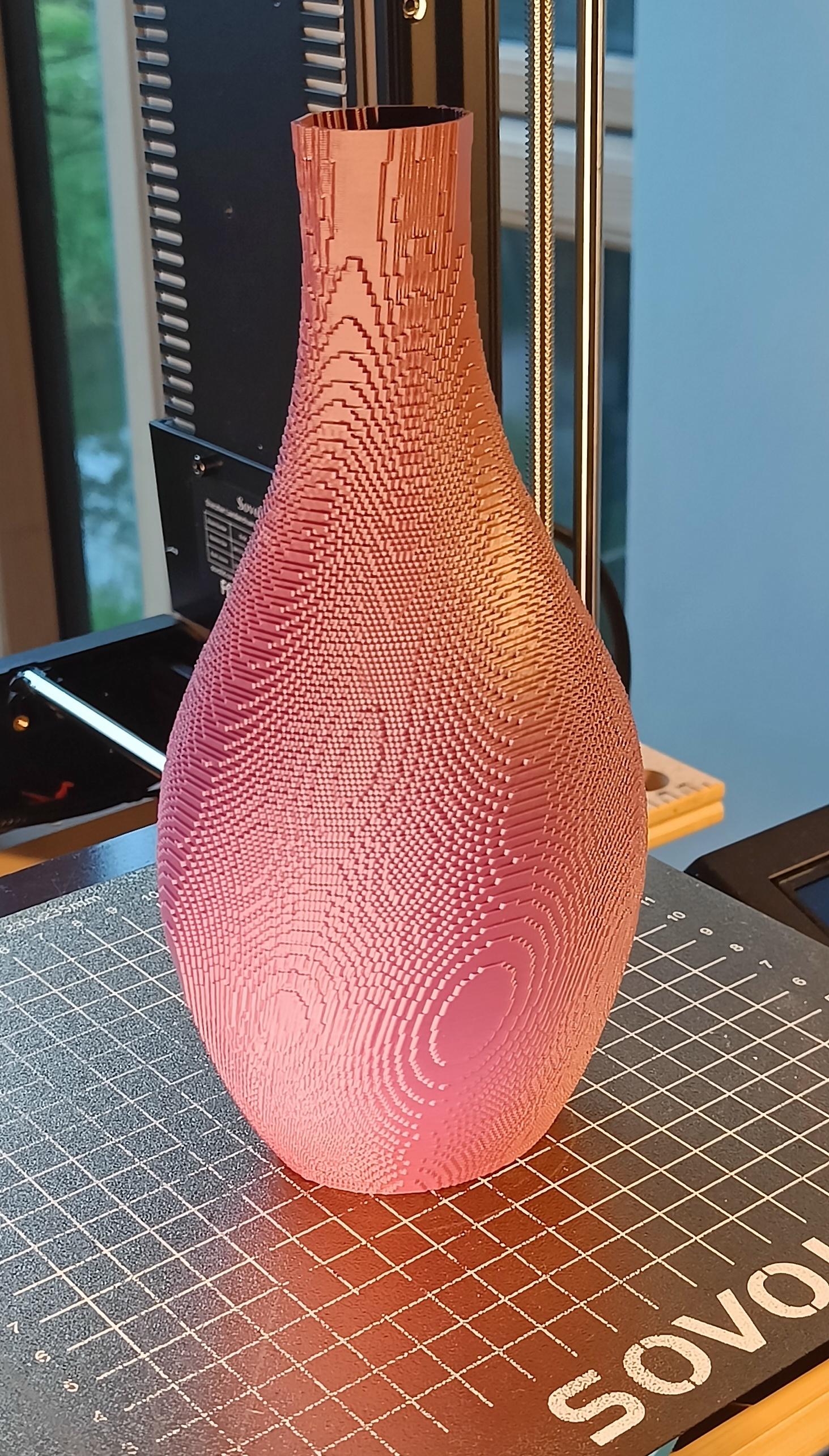 Sparkle Vase - first attempt looked great but fell apart. I increased the line width and printed again. delighted as this was my first attempt at vase more.  - 3d model