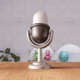 Vintage Retro Studio Microphone - Desktop Decor Series 3d model