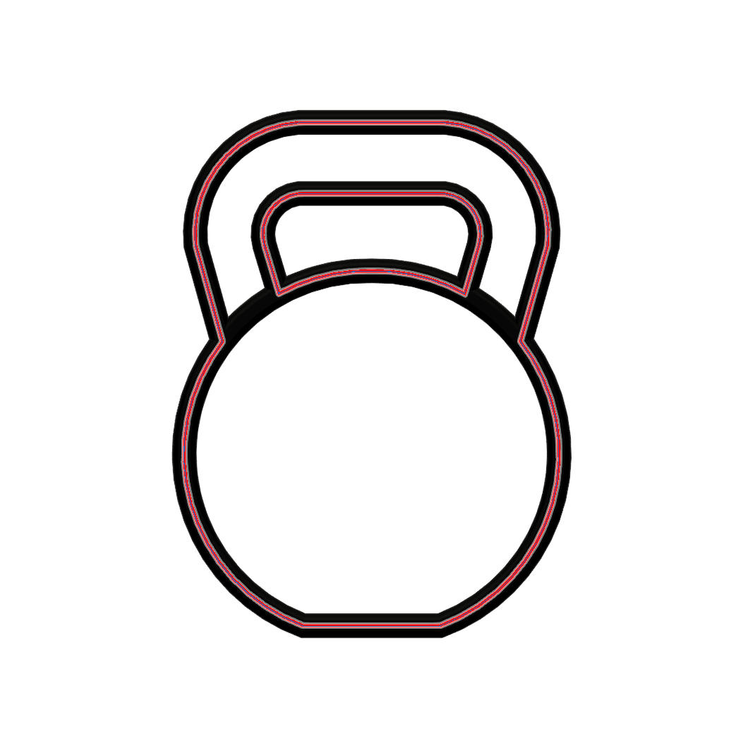 Kettlebell Cookie Cutter STL File - 4 inches 3d model