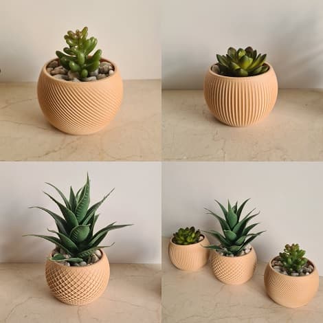 3 little planters 3d model