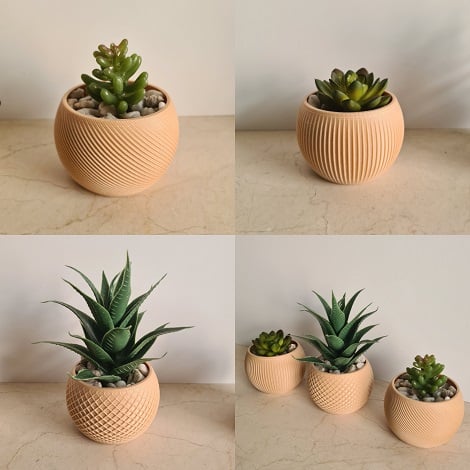 3 little planters 3d model