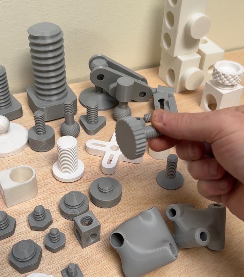 Hex Head 3D printable threaded fastners - 1600+ STL catalog in one! 3d model