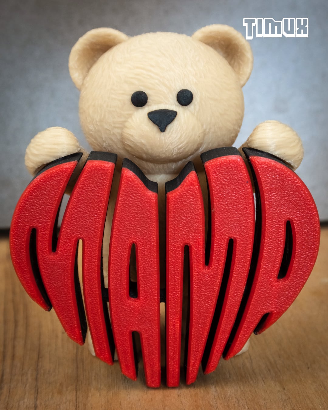 TEDDY BEAR WITH A "MAMA" HEART SIGN 3d model