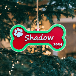 Christmas Ornament: Custom Dog Name Bone Ornament 3d model
