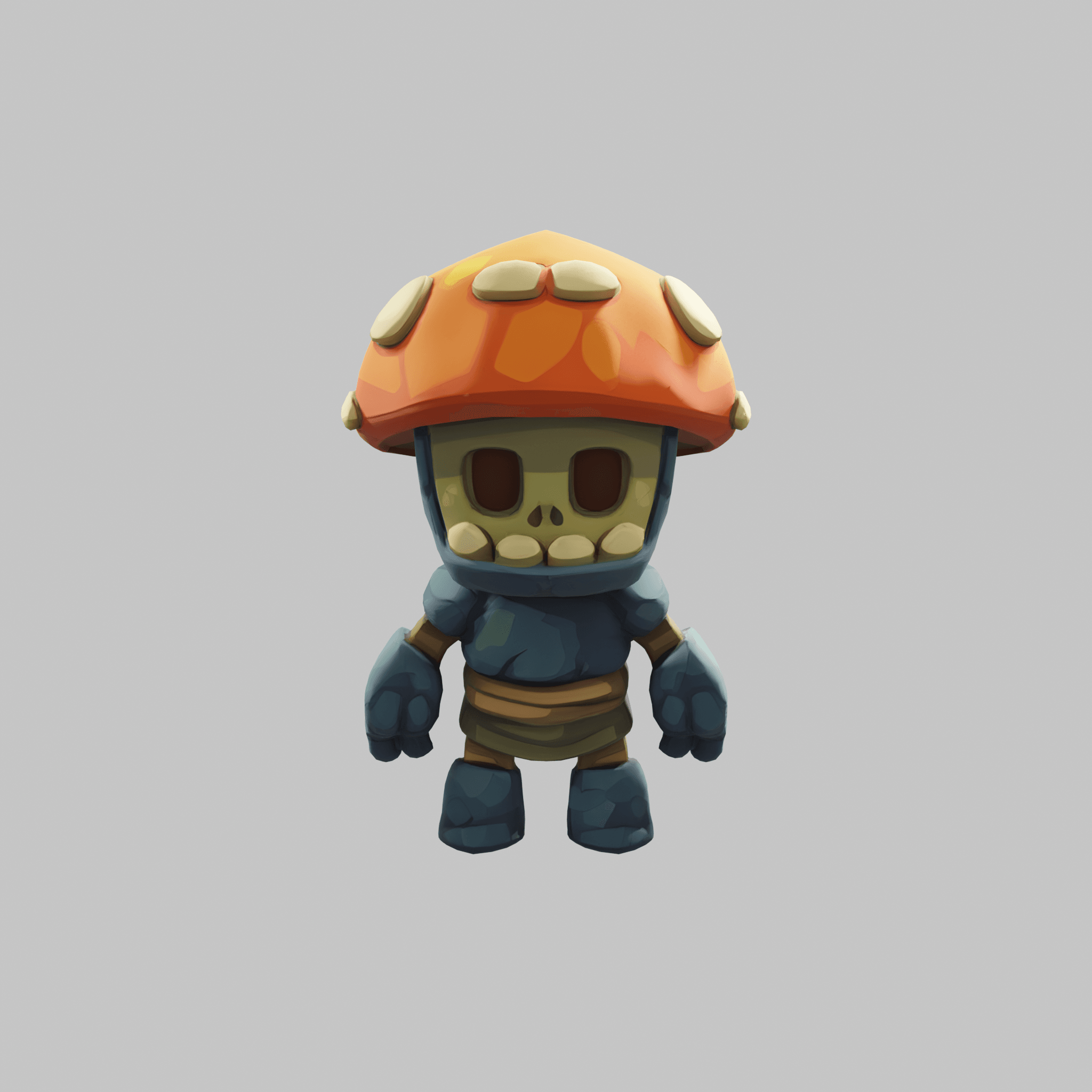 Mushroom Skeleton Warrior - Stylized 3D Character Model 3d model