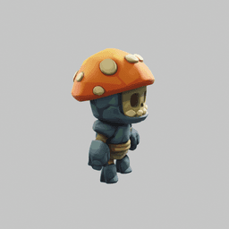 Mushroom Skeleton Warrior - Stylized 3D Character Model 3d model