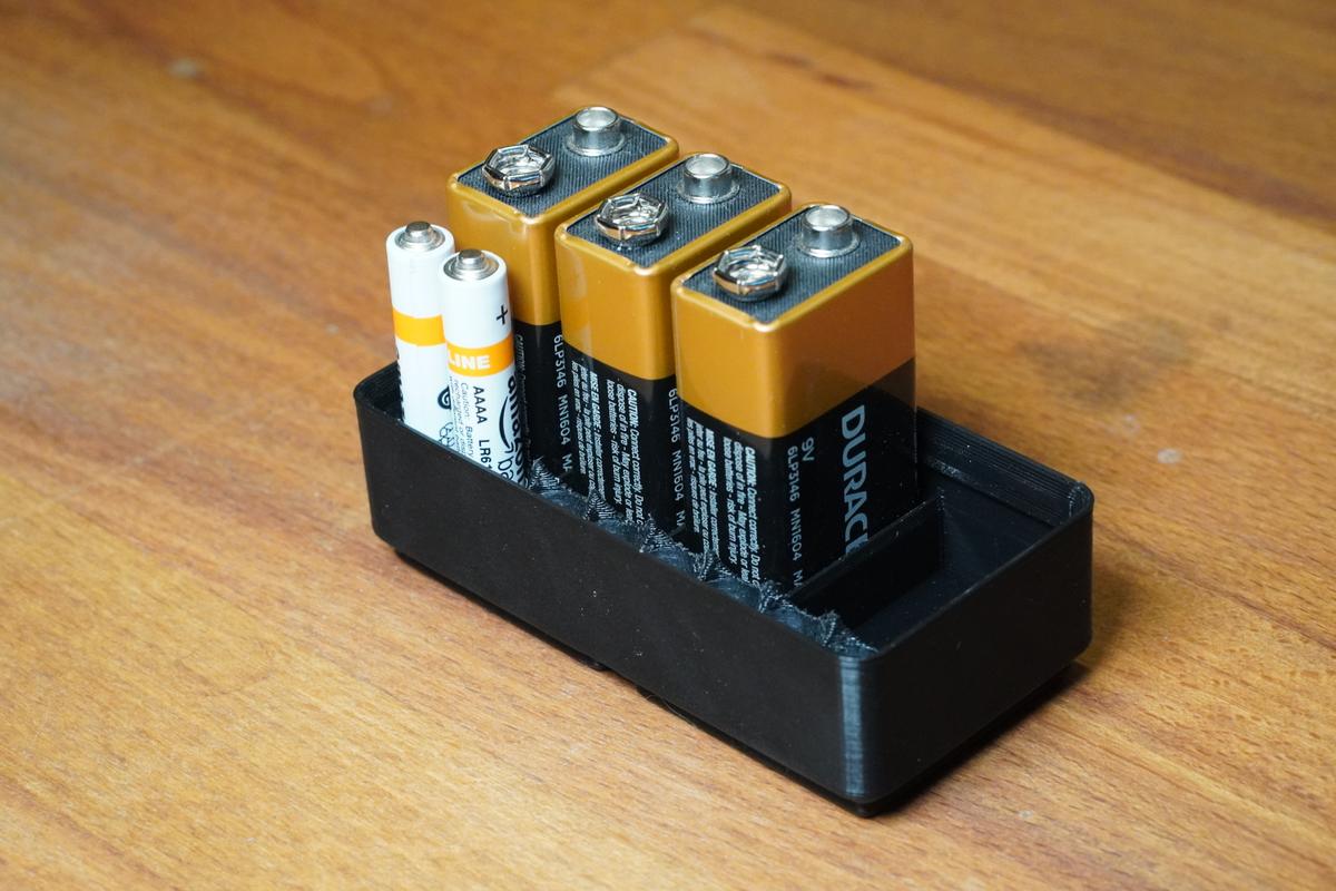 Gridfinity AAAA and 9v Battery Holder - 3D by whoistobias on Thangs
