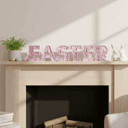 EASTER Letters STL-Easter Bunny Letter Set-Table Centerpiece-Decor 3d model
