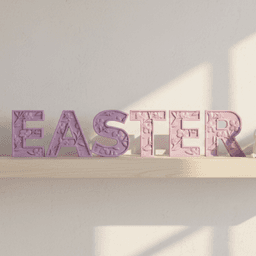 EASTER Letters STL-Easter Bunny Letter Set-Table Centerpiece-Decor 3d model