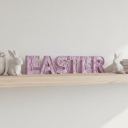 EASTER Letters STL-Easter Bunny Letter Set-Table Centerpiece-Decor 3d model