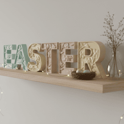 EASTER Letters STL-Easter Bunny Letter Set-Table Centerpiece-Decor 3d model