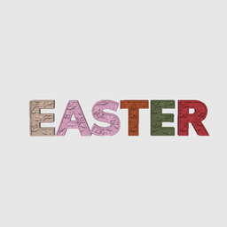 EASTER Letters STL-Easter Bunny Letter Set-Table Centerpiece-Decor 3d model