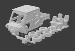 John Deere Gator 4 Door Closed Kit 1-87 Shapeways Thangs.stl 3d model
