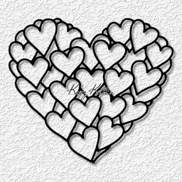 hearts in hearT VALENTINES DAY WALL ART LOVE HOME DECOR 3d model