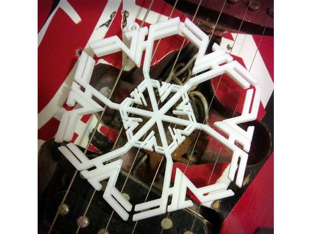 Van Halen Snowflake (based on necklace design - 2 wings) 3d model
