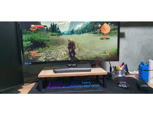 Mini desk style monitor stand legs 3d model