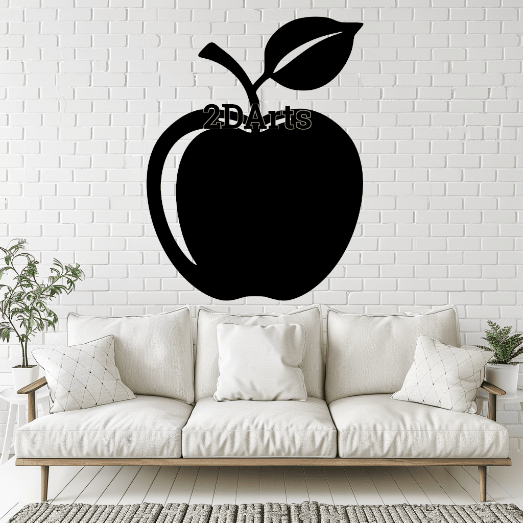 Apple 2D Wall Art/Window Art STL & SVG File for 3D Printing and Laser Cutting 3d model