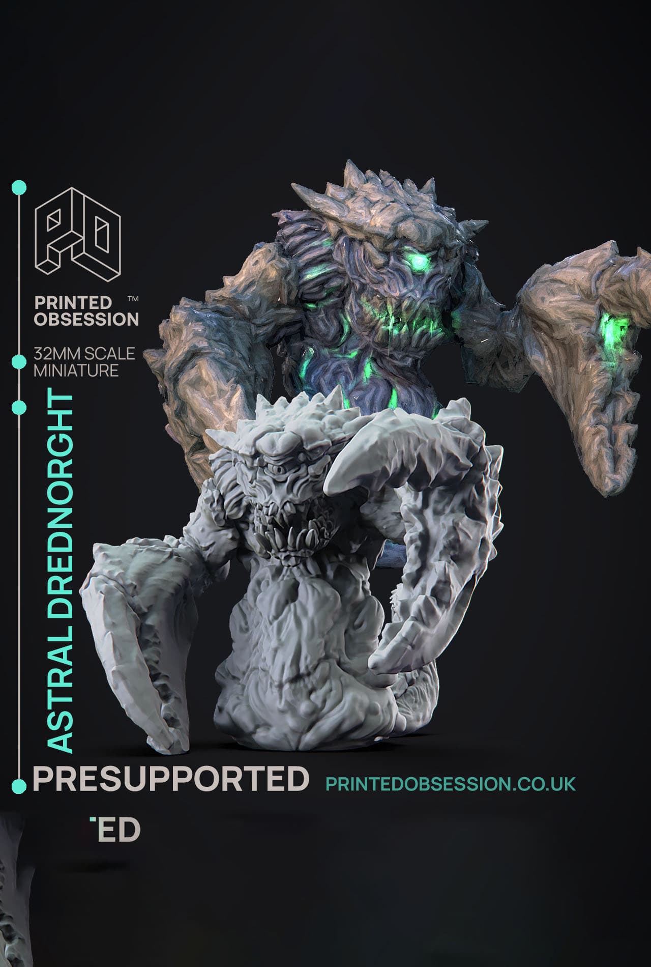 Astral Dreadnorght - Monsters of the Multiverse PRESUPPORTED - Illustrated and Stats - 32mm scale 3d model