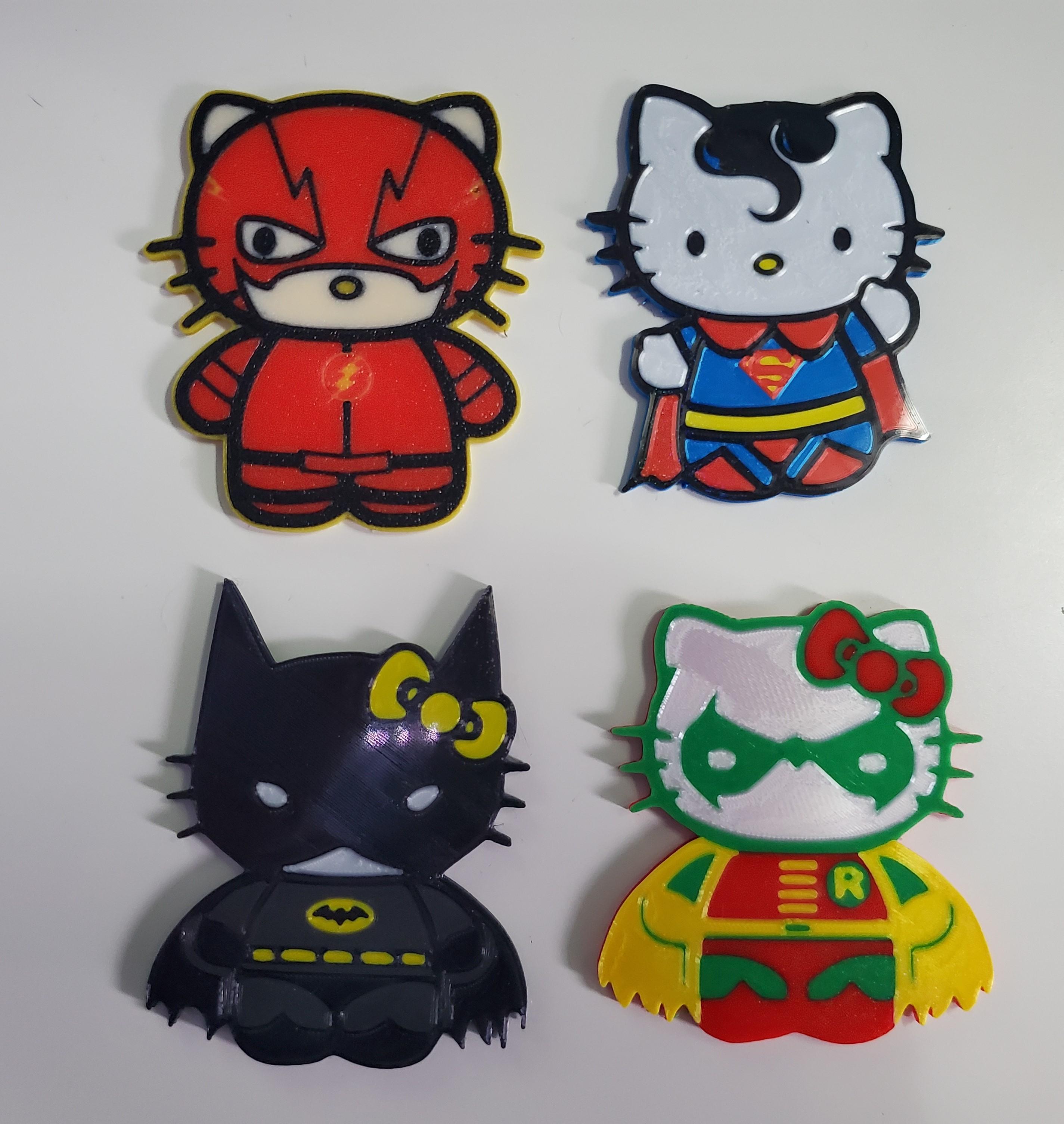 Hello Kitty DC Heros Keychain/Magnet collection 3d model