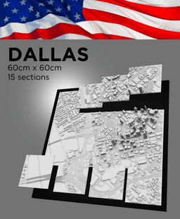 DALLAS, Skyline, 3D map 3d model