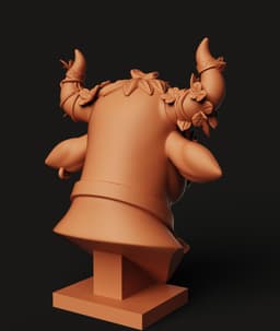 Floral Highland Cow Bust | Boho Nature Statue | 3D Printed Animal Art Decor 3d model
