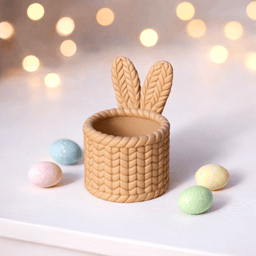 Bunny Ears Basket | Knitted Easter Egg - Candy Holder | Cozy Spring Container Decor 3d model
