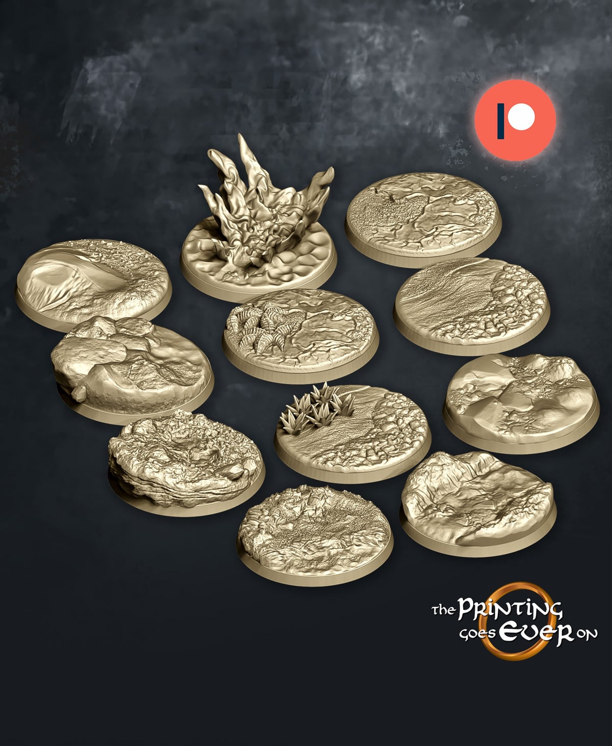 Sculpted Nature Cavalry Base Set - Volume 1 3d model
