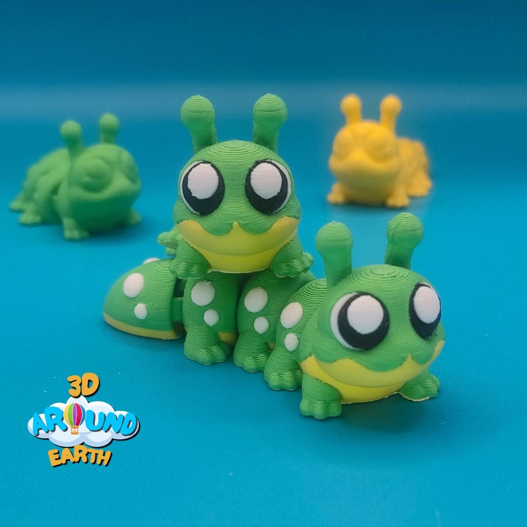 Cute Flexi Caterpillar 3d model