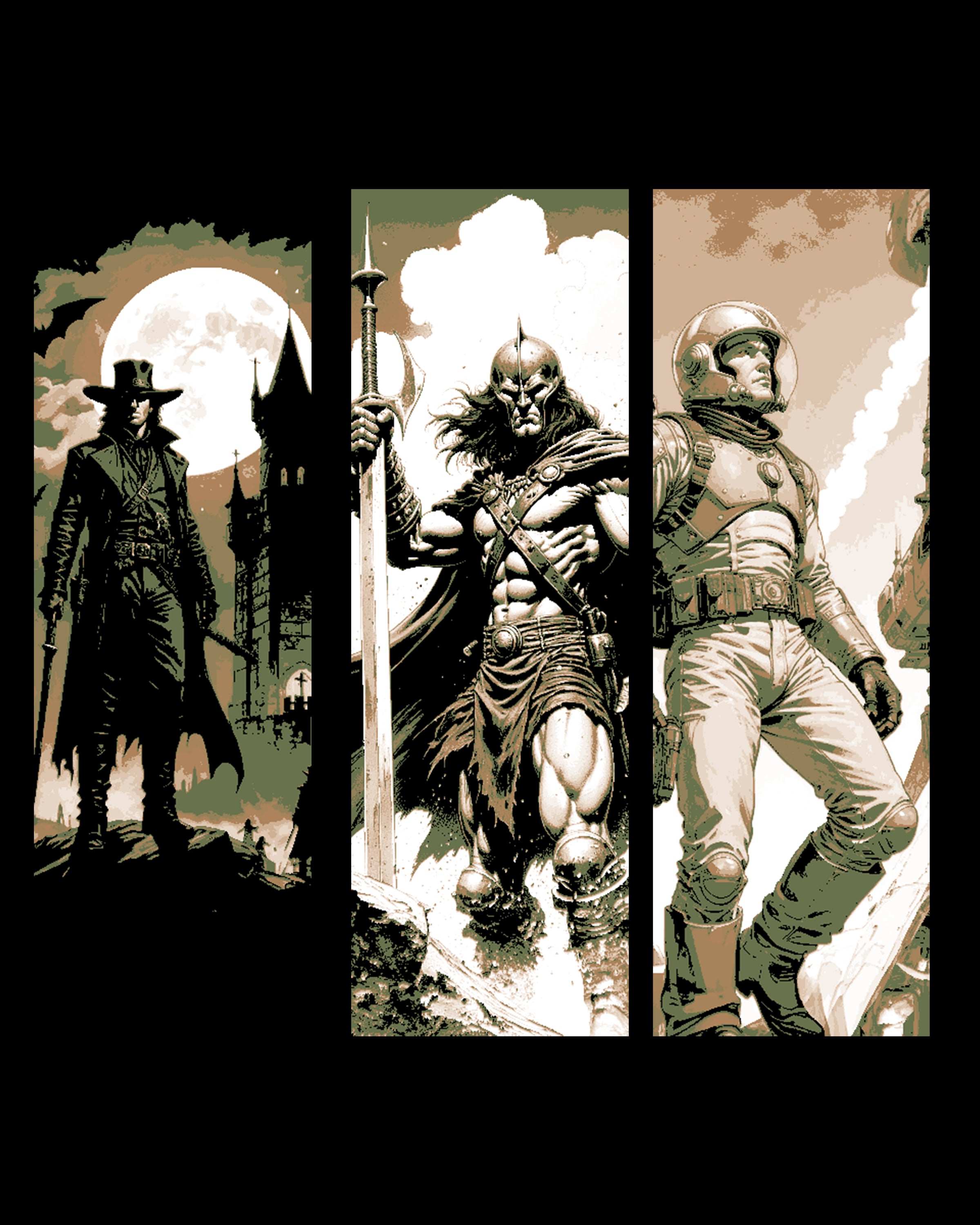 Each era has it's hero and protector - Set of Bookmarks 3d model