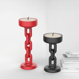 Chain Candle Holder Tealight, 2 Size Set, Chain Candlestick, Postmodern, Rustic & Gothic Decor 3d model