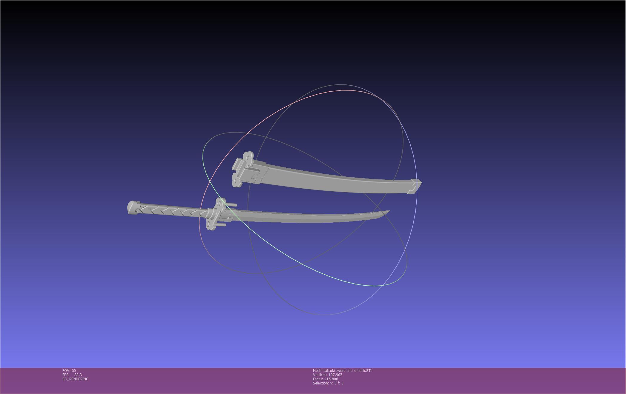 Kill La Kill Satsuki Sword And Sheath Printable Assembly 3d model