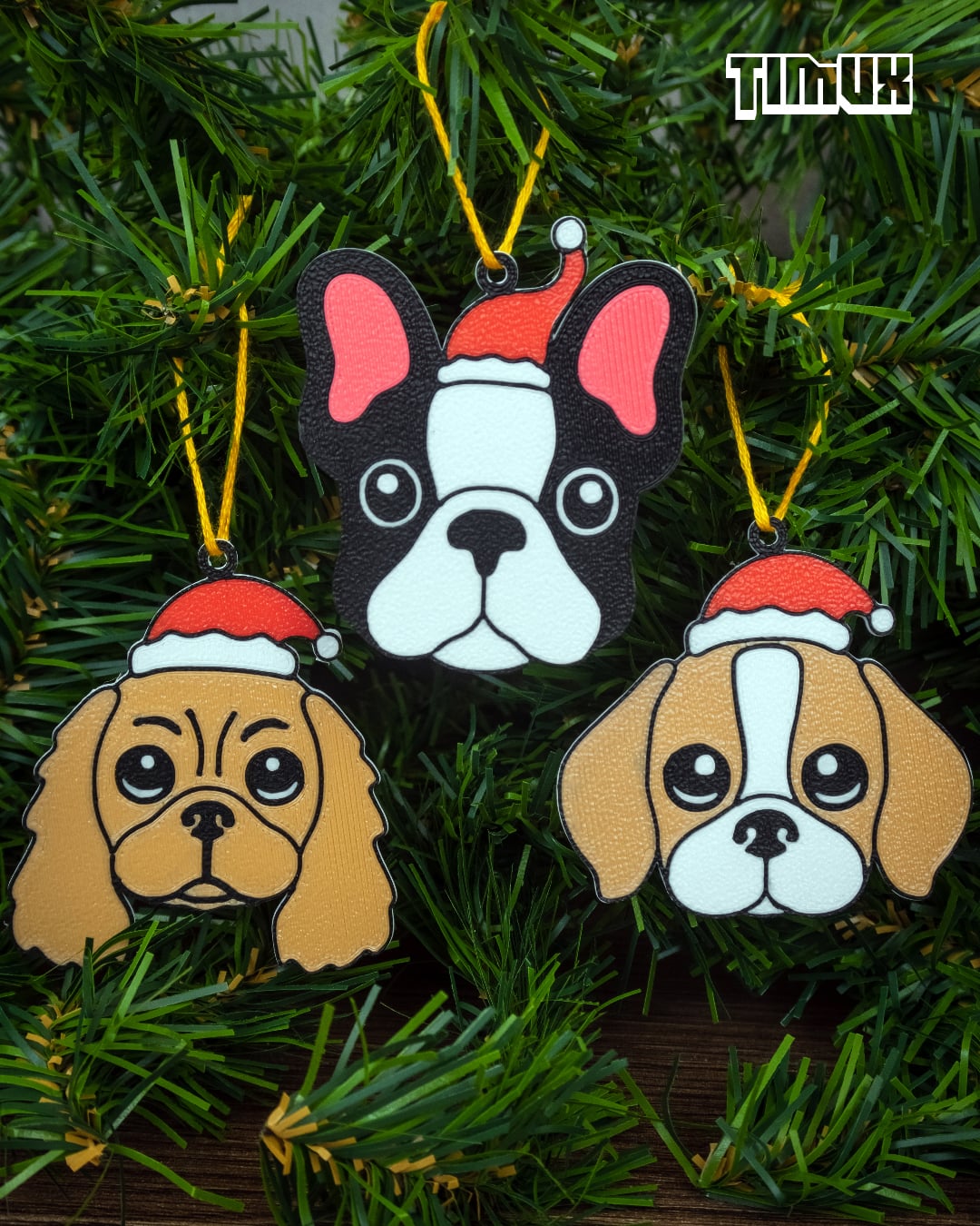 PUPPYS KEYCHAINS - CHRISTMAS ORNAMENTS - SET #3 3d model