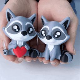 Cute Raccoon Clicker, with Heart and w/o Heart! Fun Clicky 3d model