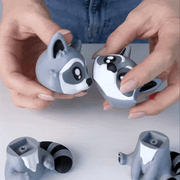 Cute Raccoon Clicker, with Heart and w/o Heart! Fun Clicky 3d model