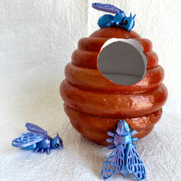 Articulated Bee + Hive 3d model
