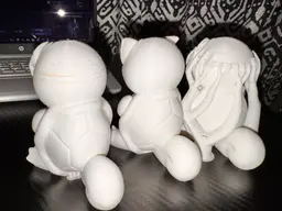 Printed on the same plate. Leader came out good, but the two followers have these lines in the head?? 3d model