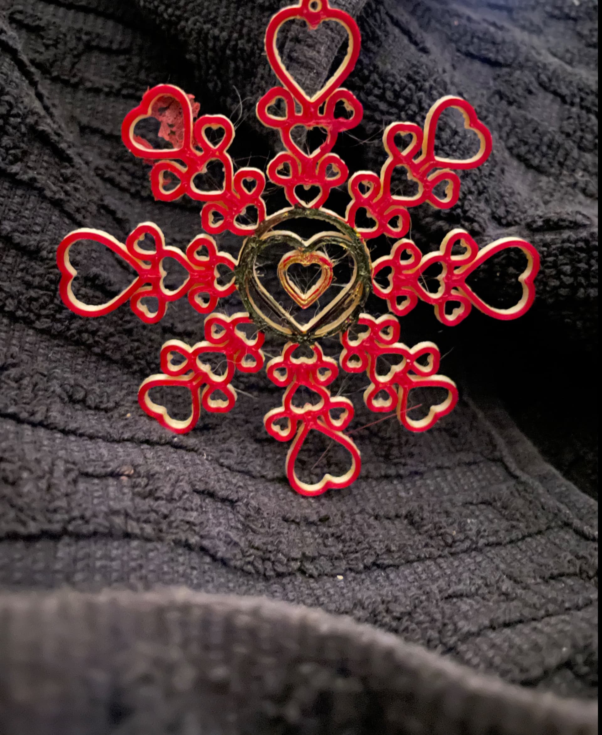 Snowflake in Polymaker Champagne and Santa Velvet Red.