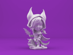 Xayah Inspired Fantasy Rogue – Stylized STL & OBJ Figure for 3D Printing 3d model