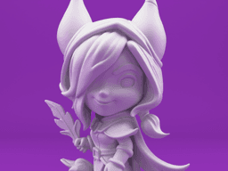 Xayah Inspired Fantasy Rogue – Stylized STL & OBJ Figure for 3D Printing 3d model